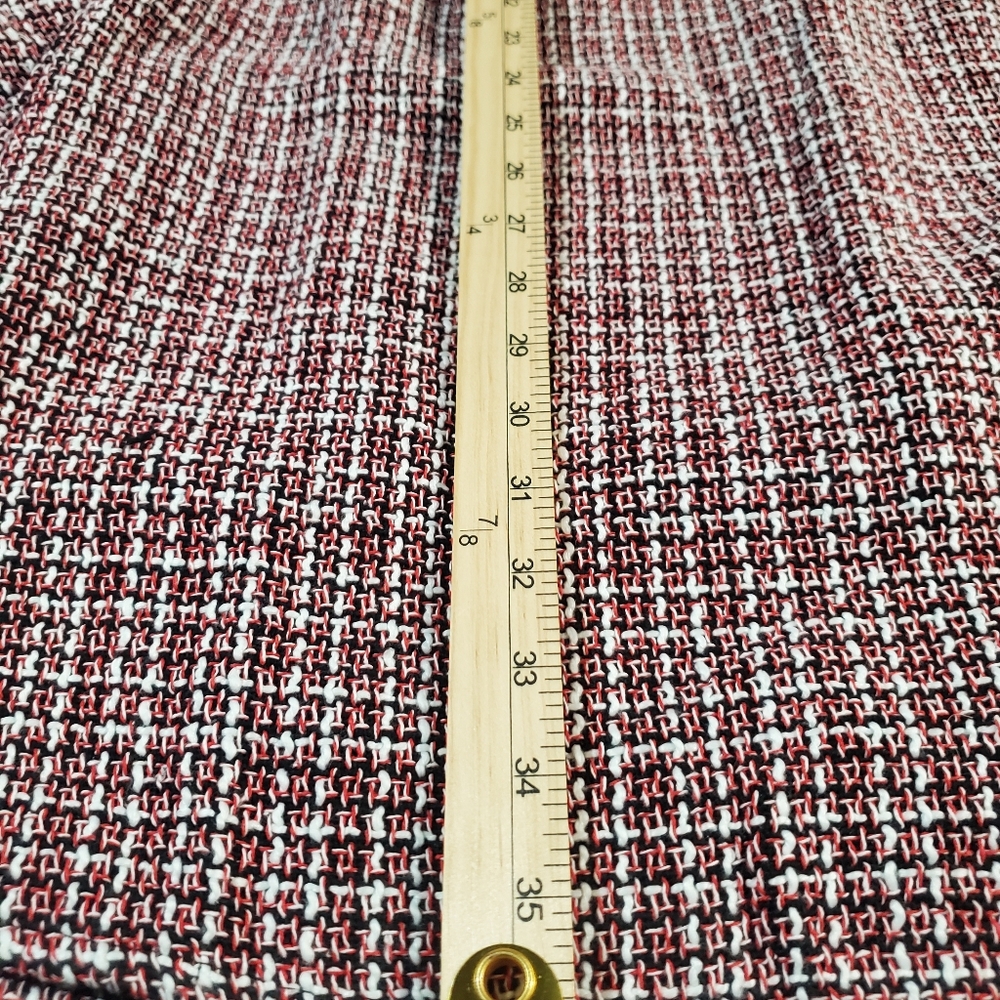 Long Sleeve Tweed Houndstooth Dress in Red, Black And White - Picture 4 of 7